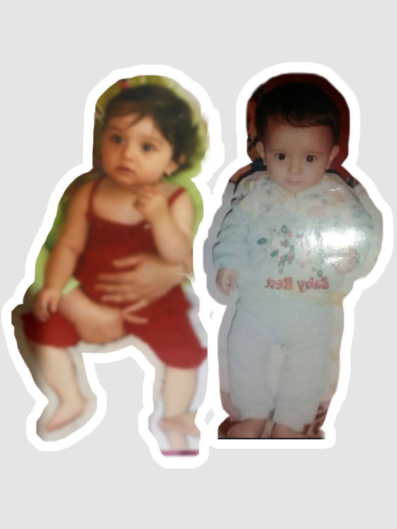 Birbirinden bağımsız sevgili çocukluk fotoğrafları, Photoshop montaj öncesi