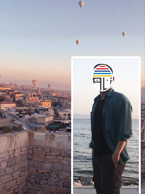 Arka Plan Değiştirme Hizmeti 25 Ürgüp Peri Bacaları önüne rastgele yerleştirilmiş adam – ham fotoğraf