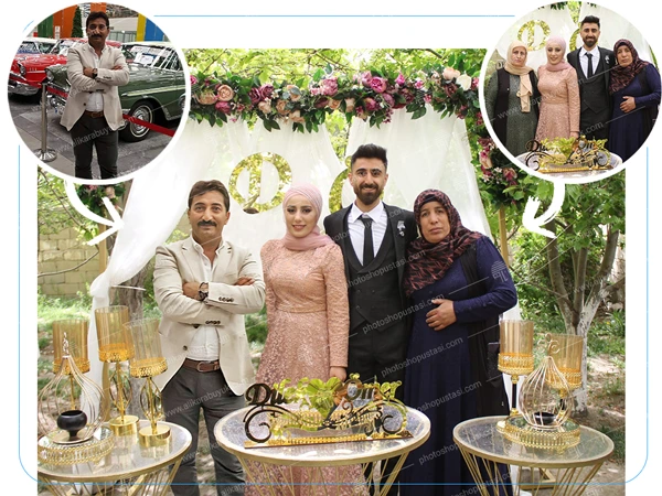 Çocukluk fotolarının aynı kart üzerine eklenmesi yapılmıştır. Müşterinin talebi üzerine istenilen yazılar eklenmiştir., Kişi çalışmayı çok beğendi