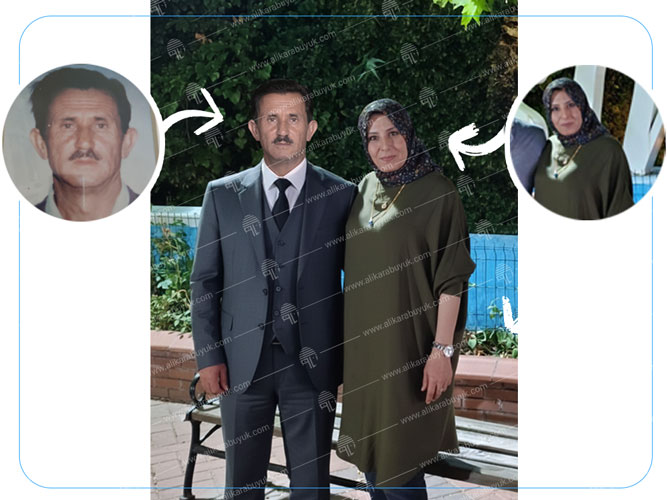 Bir müşterimizin hanımı için hazırlattığı sürprizde, eşi ve kayınbabası Photoshop ile fotoğraf birleştirme sayesinde aynı karede buluşturuldu.