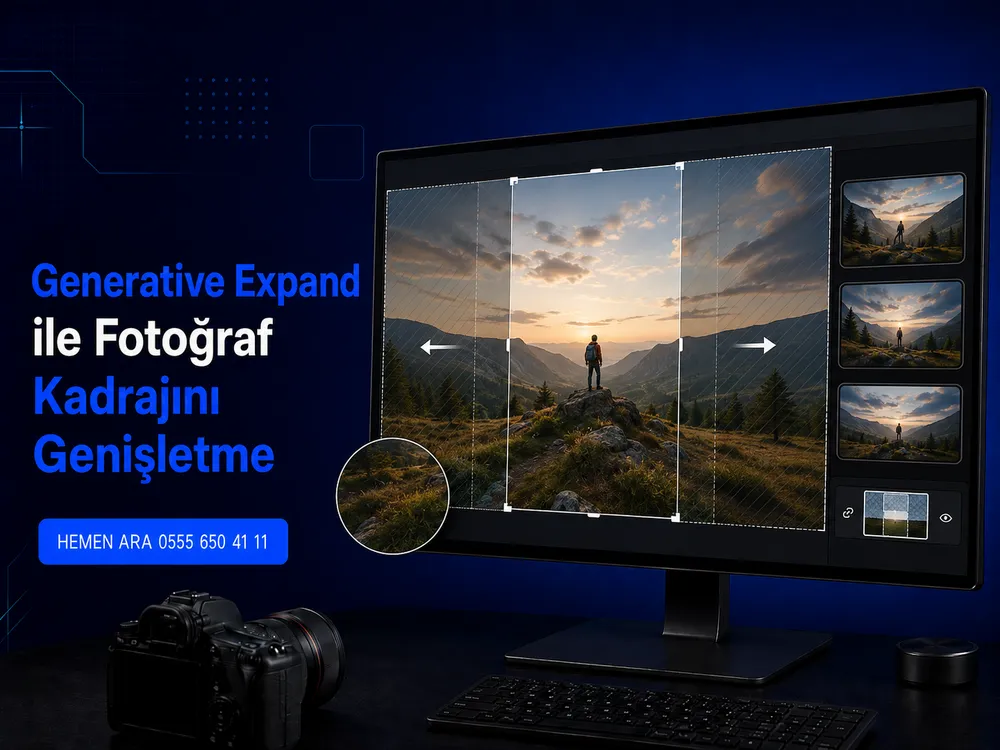 Photoshop'ta Generative Expand ile fotoğraf kadrajının genişletilmesi