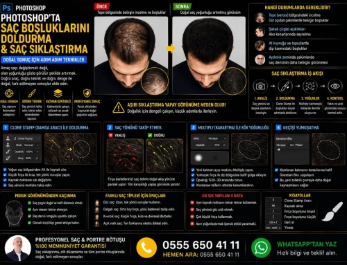 Photoshop’ta Saç Boşluklarını Doldurma ve Saç Sıklaştırma