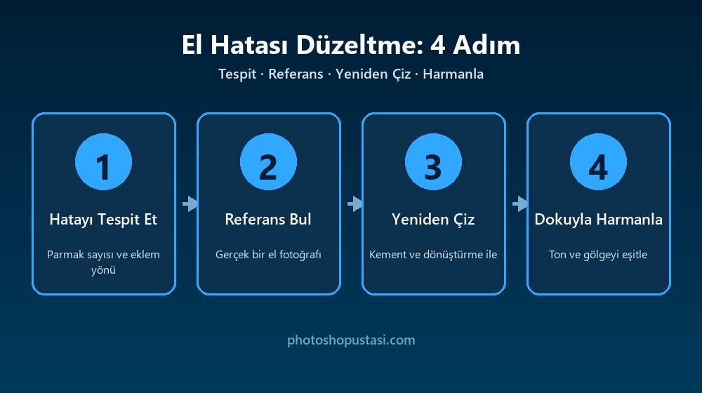 Yapay zekâ görsellerinde el hatası düzeltmenin dört adımı
